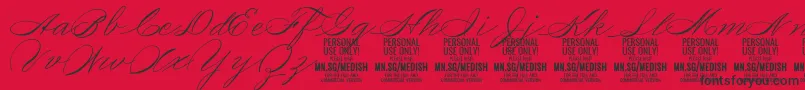 fuente MedishScript PERSONAL USE ONLY – Fuentes Negras Sobre Fondo Rojo