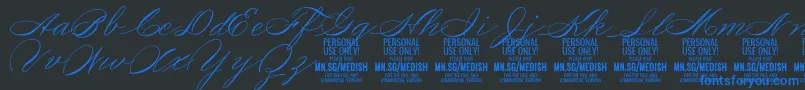MedishScript PERSONAL USE ONLY Font – Blue Fonts on Black Background