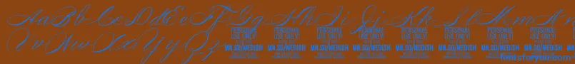 MedishScript PERSONAL USE ONLY Font – Blue Fonts on Brown Background