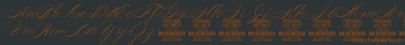 MedishScript PERSONAL USE ONLY Font – Brown Fonts on Black Background