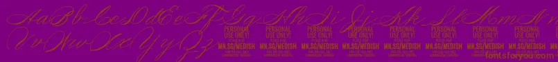 MedishScript PERSONAL USE ONLY Font – Brown Fonts on Purple Background