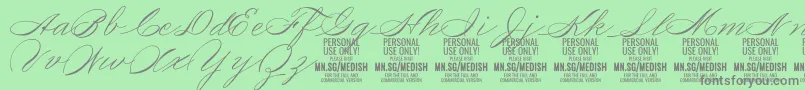 Шрифт MedishScript PERSONAL USE ONLY – серые шрифты на зелёном фоне