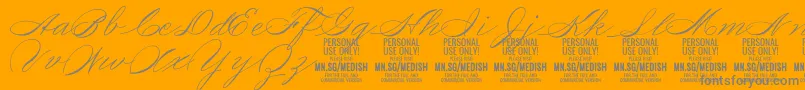 fuente MedishScript PERSONAL USE ONLY – Fuentes Grises Sobre Fondo Naranja