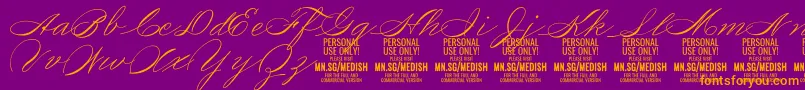 fuente MedishScript PERSONAL USE ONLY – Fuentes Naranjas Sobre Fondo Morado