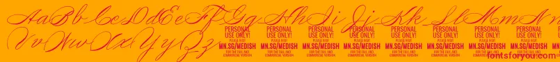 MedishScript PERSONAL USE ONLY Font – Red Fonts on Orange Background