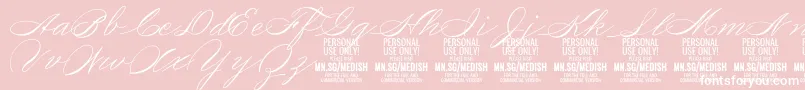 MedishScript PERSONAL USE ONLY Font – White Fonts on Pink Background