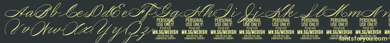 Шрифт MedishScript PERSONAL USE ONLY – жёлтые шрифты на чёрном фоне