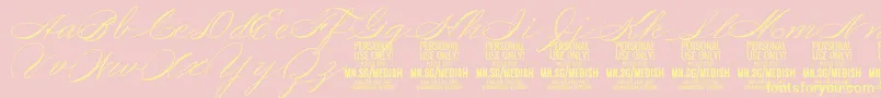 MedishScript PERSONAL USE ONLY Font – Yellow Fonts on Pink Background