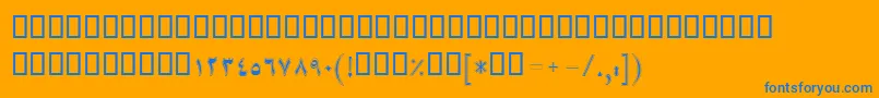 フォントBMah – オレンジの背景に青い文字