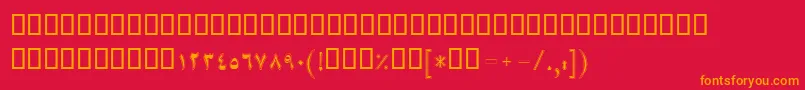 BMah Font – Orange Fonts on Red Background