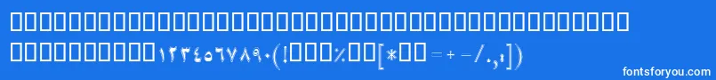 BMah-Schriftart – Weiße Schriften auf blauem Hintergrund