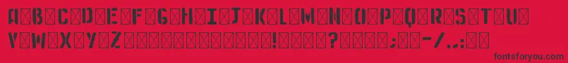 フォントMedistencil – 赤い背景に黒い文字