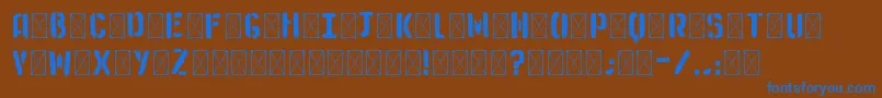 Medistencil Font – Blue Fonts on Brown Background