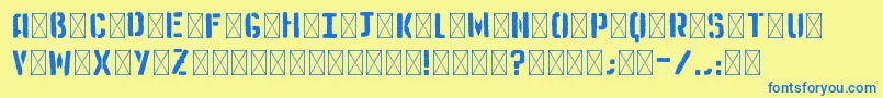 Medistencil Font – Blue Fonts on Yellow Background