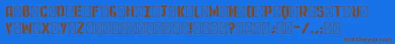 Czcionka Medistencil – brązowe czcionki na niebieskim tle