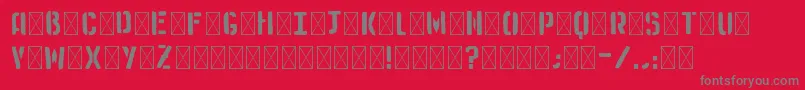 フォントMedistencil – 赤い背景に灰色の文字