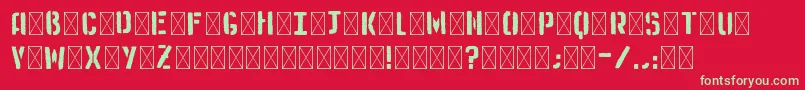 Czcionka Medistencil – zielone czcionki na czerwonym tle