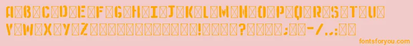 Medistencil Font – Orange Fonts on Pink Background