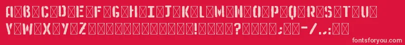 Medistencil Font – Pink Fonts on Red Background