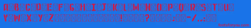 フォントMedistencil – 赤い文字の青い背景