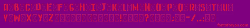 Czcionka Medistencil – czerwone czcionki na fioletowym tle