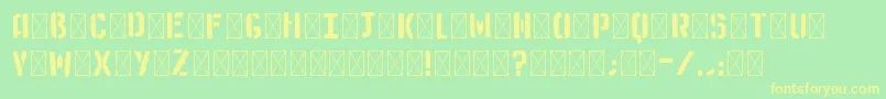 Medistencil Font – Yellow Fonts on Green Background