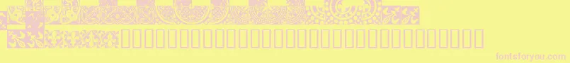 MEDITI  -fontti – vaaleanpunaiset fontit keltaisella taustalla