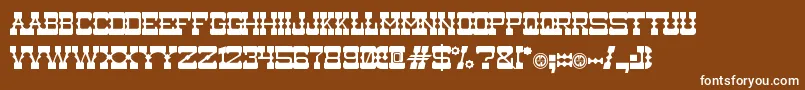 フォントMedium Rare – 茶色の背景に白い文字