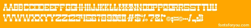 Medium Rare-Schriftart – Weiße Schriften auf orangefarbenem Hintergrund