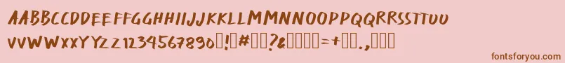 フォントMedPen – ピンクの背景に茶色のフォント