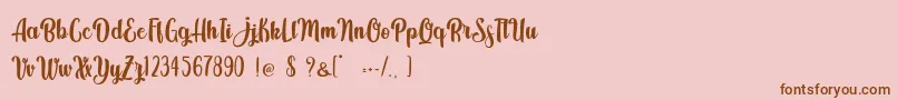 Medusa Story   Personal Use Font – Brown Fonts on Pink Background