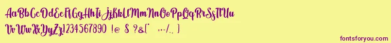 Medusa Story   Personal Use Font – Purple Fonts on Yellow Background