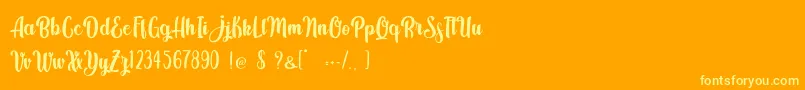 Medusa Story   Personal Use Font – Yellow Fonts on Orange Background