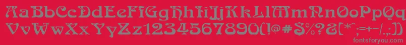 Medusa Font – Gray Fonts on Red Background