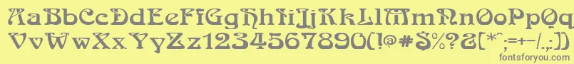 Medusa-Schriftart – Graue Schriften auf gelbem Hintergrund