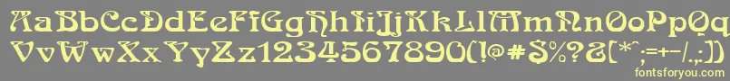 Medusa Font – Yellow Fonts on Gray Background