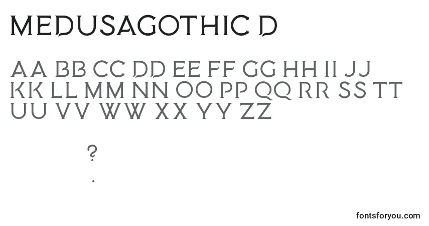 MedusaGothic D-fontti – aakkoset, numerot, erikoismerkit