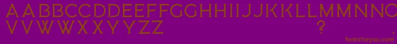 フォントMedusaGothic D – 紫色の背景に茶色のフォント