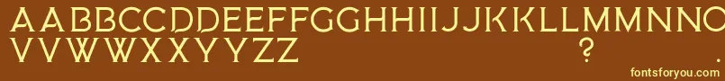 MedusaGothic D-fontti – keltaiset fontit ruskealla taustalla