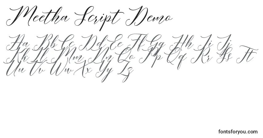 Meetha Script Demo Font – alphabet, numbers, special characters