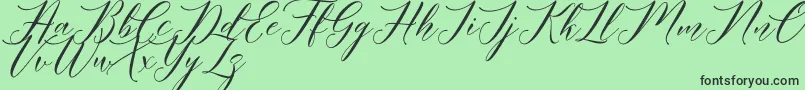 Meetha Script Demo Font – Black Fonts on Green Background