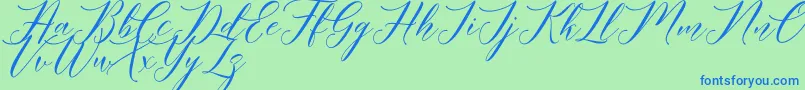 Meetha Script Demo Font – Blue Fonts on Green Background