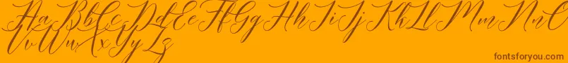 Police Meetha Script Demo – polices brunes sur fond orange