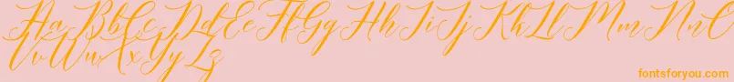 Meetha Script Demo Font – Orange Fonts on Pink Background