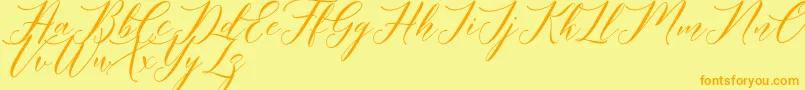 Meetha Script Demo Font – Orange Fonts on Yellow Background