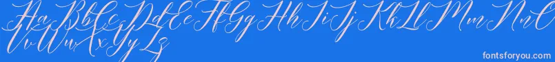 Meetha Script Demo-Schriftart – Rosa Schriften auf blauem Hintergrund