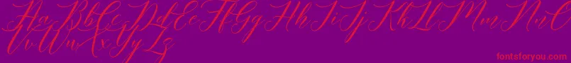 Meetha Script Demo Font – Red Fonts on Purple Background