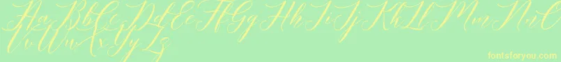 Czcionka Meetha Script Demo – żółte czcionki na zielonym tle