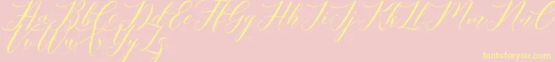 Meetha Script Demo Font – Yellow Fonts on Pink Background