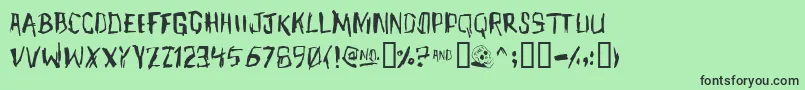 Шрифт MEETJH   – чёрные шрифты на зелёном фоне